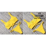 Patentos bikini sárga színben