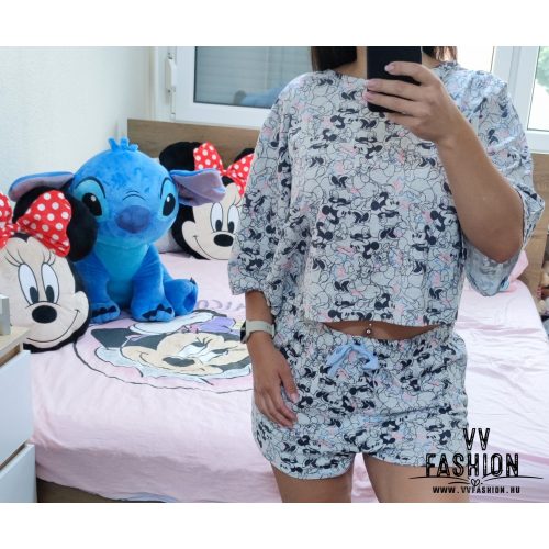 Mickey & Minnie Mouse cropped fazonú pizsama