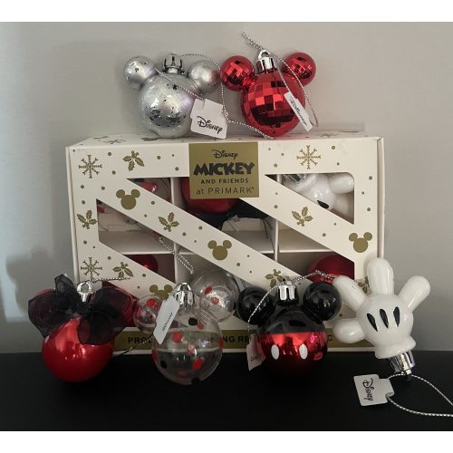 Mickey & Minnie Mouse 6 db-os karácsonyfadísz szett