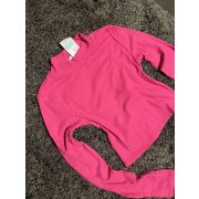 Bordázott pink hosszú ujjú crop top