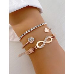 3 darabos rose gold karkötő szett